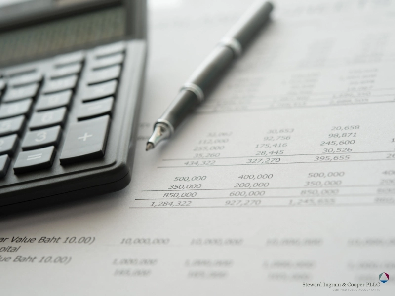 Financial spreadsheet. Bookkeeping vs accounting concept.