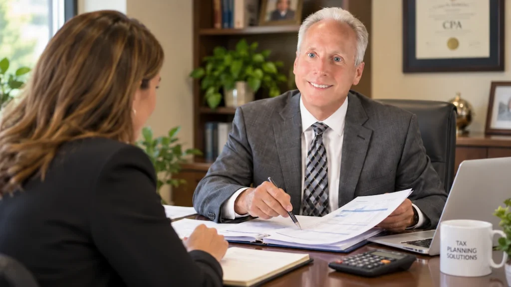 • CPA meeting with a business owner: Tax Consultant Durham NC | Business Tax Consulting Durham | CPA Tax Planning Meeting