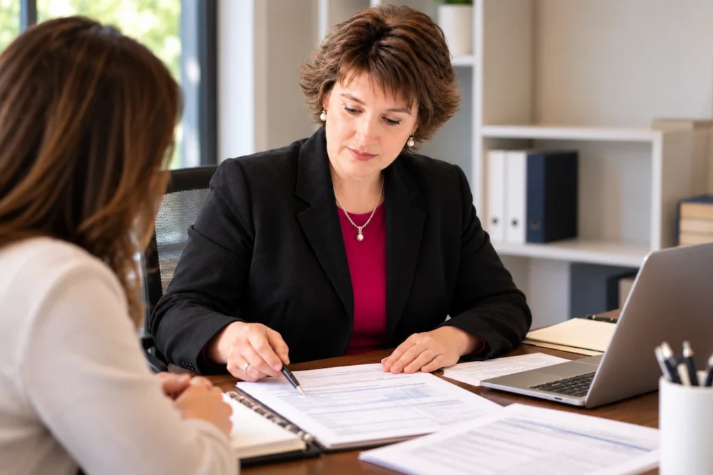 Focused CPA meets with a client to prepare and file nonprofit taxes in Raleigh, NC. nonprofit tax planning, nonprofit tax filing Raleigh